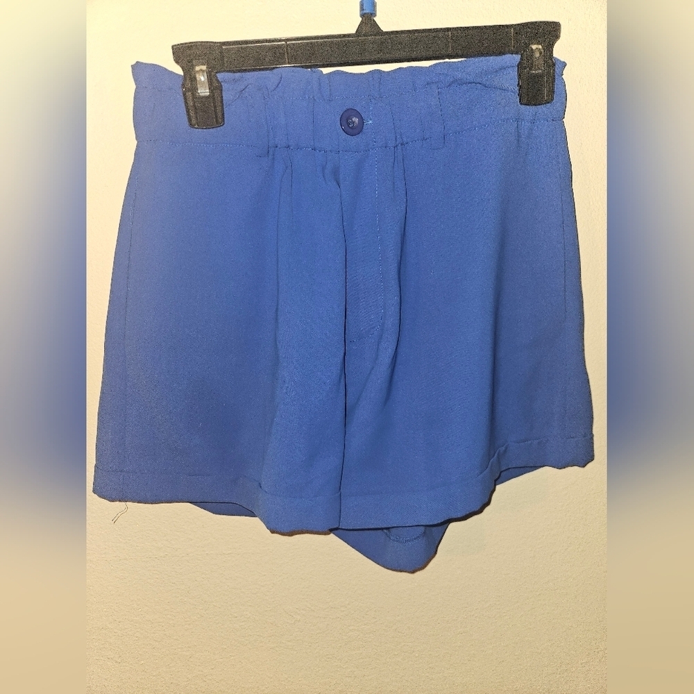 Jade Womans Blue Elastic Waist Shorts Size S